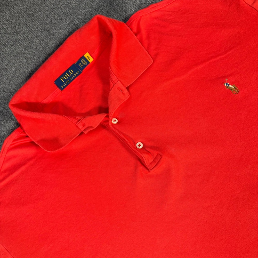 Polo Ralph Lauren Mens 2XB Red Short Sleeve Cotton Jersey Polo Shirt #4258